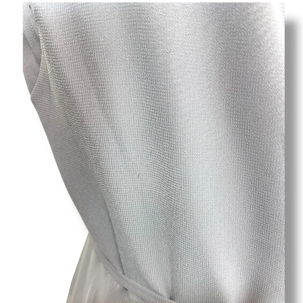 NWT Jenny Yoo James Luxe Chiffon Wrap Dress Opal Grey - Picture 8 of 10